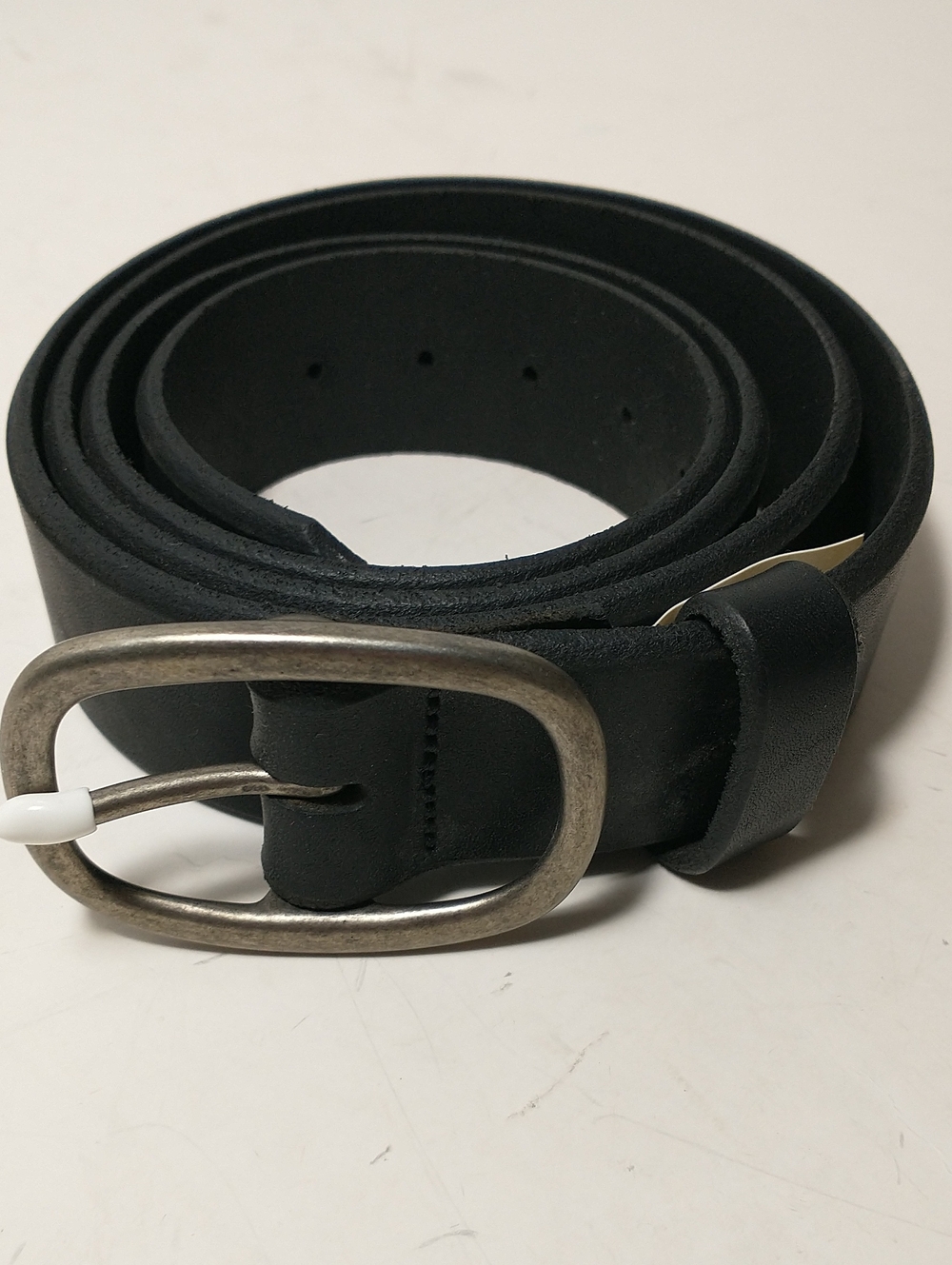 NEW Duluth Trading, Made In USA, Black Leather Belt, Solid Brass Belt Buckle, XL